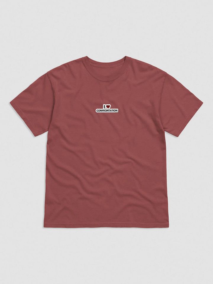I <3 Confrontation embroidered garment-dyed tee (maroon bubble design) product image (1)