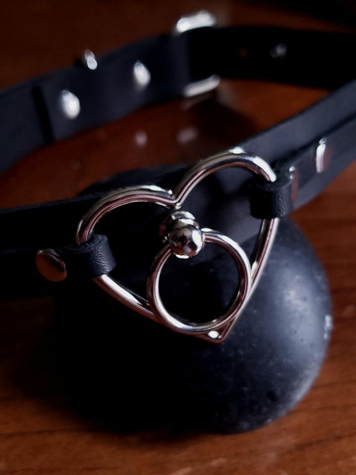 Black and silver heart collar (custom order) product image (1)