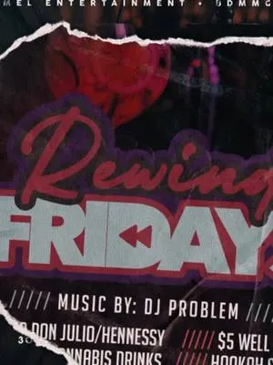 TOMORROW Rewind Fridays! @Mel Entertainment @iambriandawson @ronaldhuff @iamokeithmercer  Pull up to Marian @Marian Cocktails & Kitchen the best drinks, hookah, and DJ Problem on the soundtrack. $10 Don Julio + Henny | $5 Wells | 1/2 Off Cannabis Drinks | Hookah Specials Raleigh, we outside! Tap in: MyTicketsLive.net