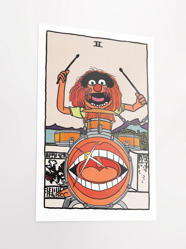 Animal Two of Wands Tarot Card Print product image (2)