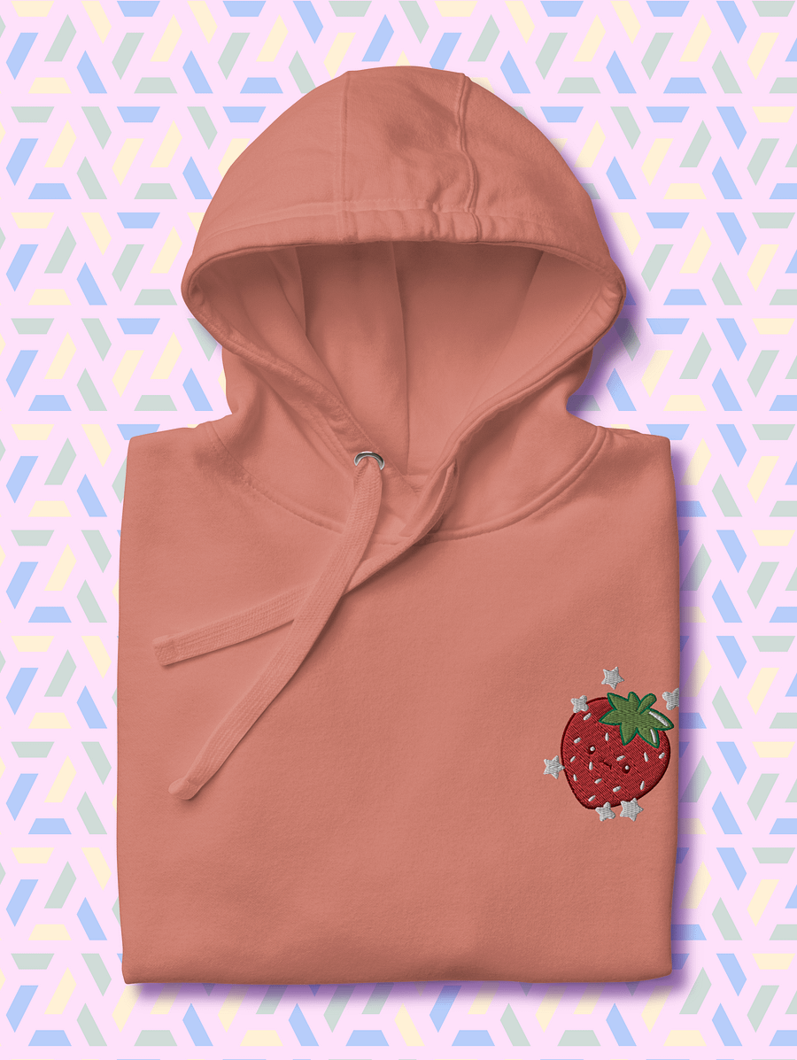 Whimsical Strawberry Embroidered Hoodie product image (2)
