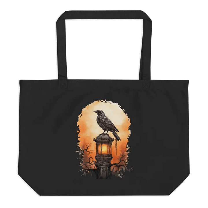 Crow's Nightlight: Eco-friendly organic cotton twill tote bag product image (1)