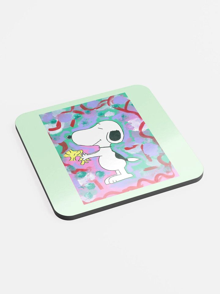 Snoopy - (art by Dina R.) - acrylic painting picture - Glossed Cork Coaster product image (2)