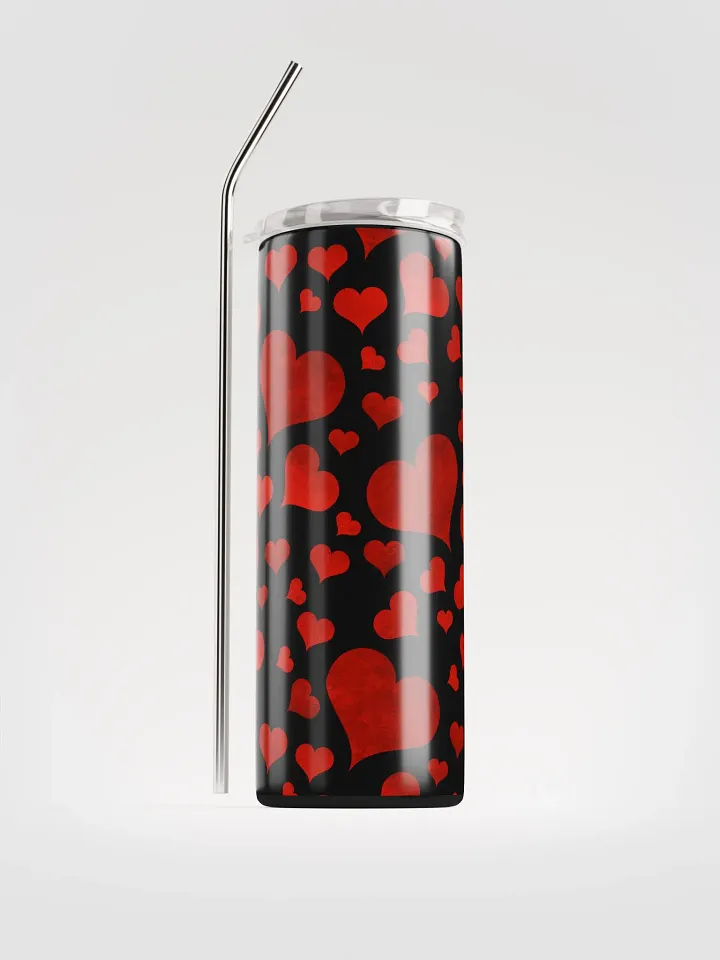Spread Love Sustainably: Valentine's Red Hearts Stainless Steel Tumbler product image (1)