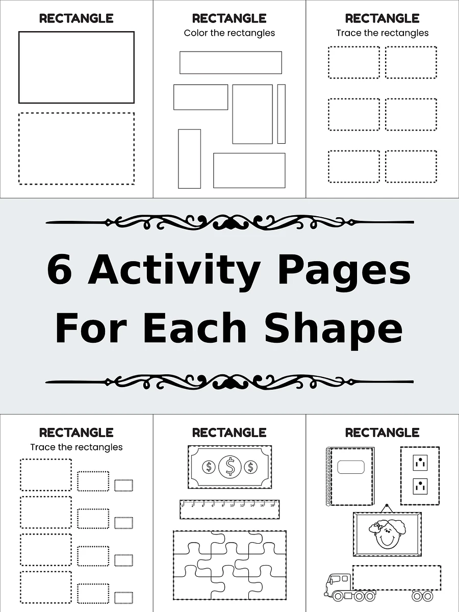 Printable Learn Shapes Tracing and Coloring Pages product image (2)
