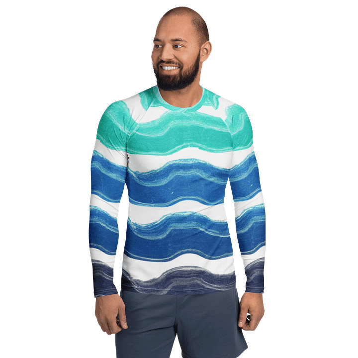 Sun-Proof Men's Rash Guard: Coastal Blue product image (1)