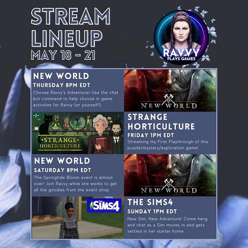 Excited for this week's #twitch #stream lineup. 
