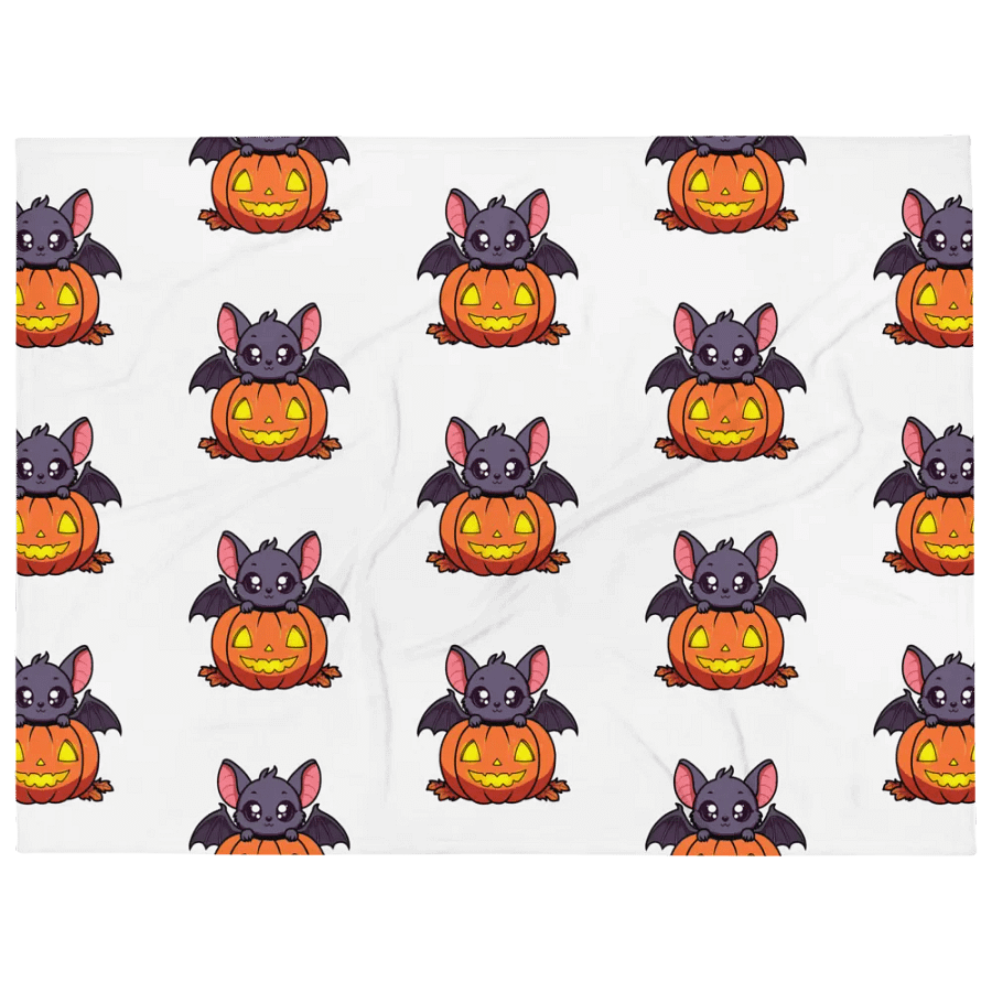 Glowing Halloween Bats Throw Blanket product image (1)