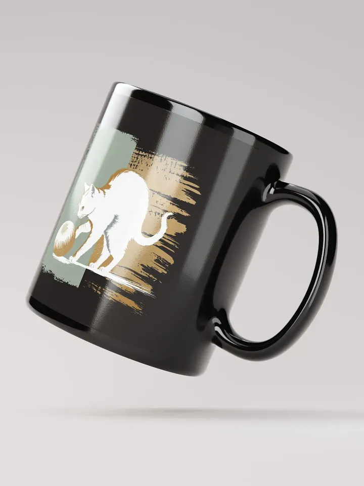 Holiday cat charm -black mug product image (2)