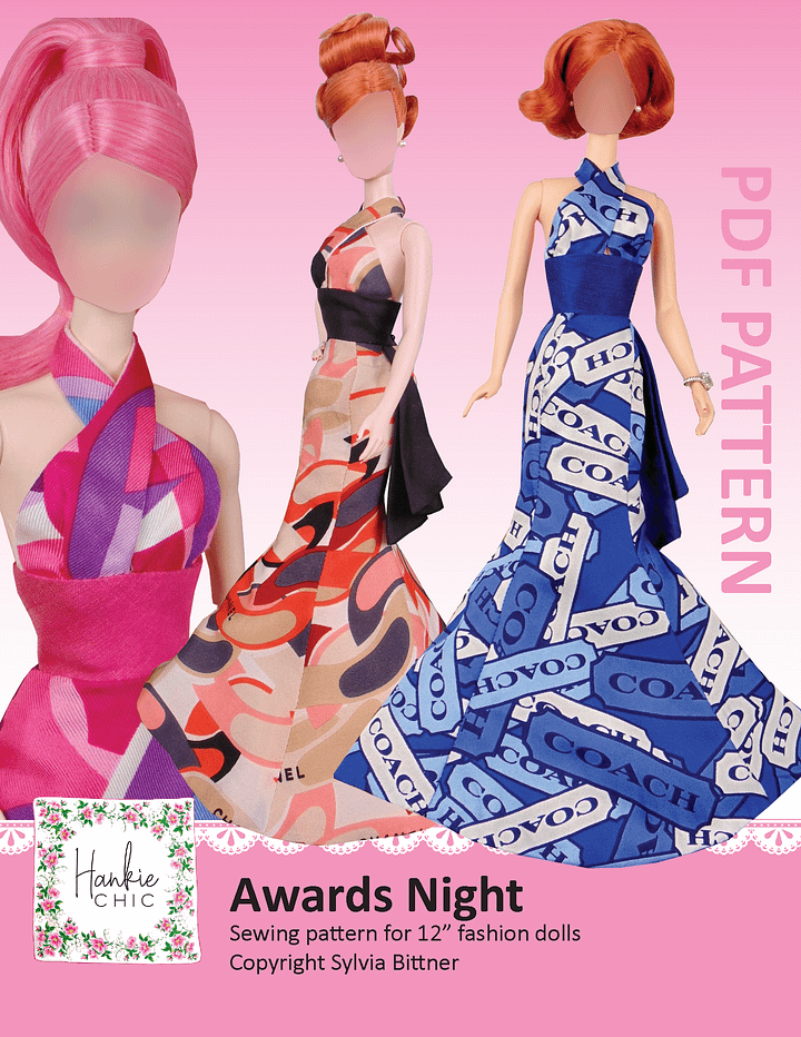 Awards Night sewing pattern for 12" fashion dolls product image (1)
