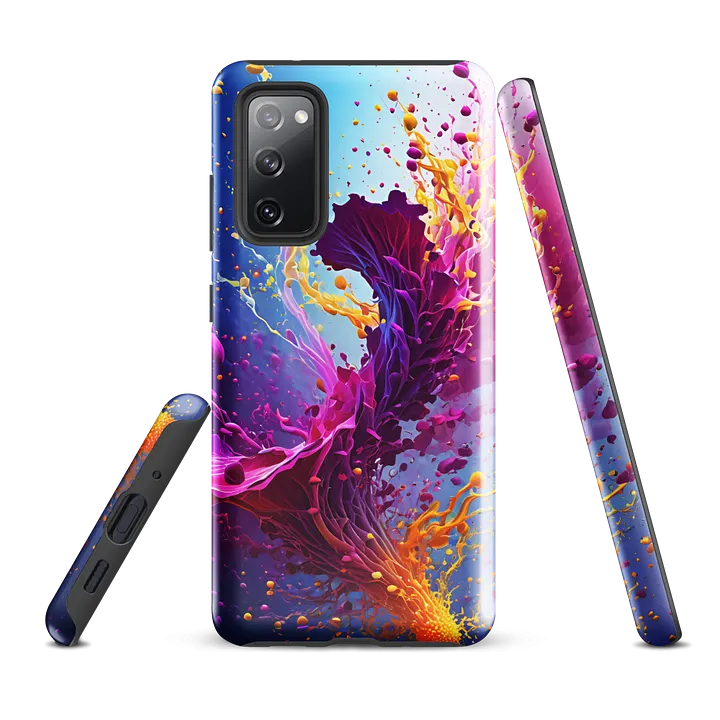 Tough Phone Case for Samsung® - Magenta and Orange Splash Abstract Art product image (1)