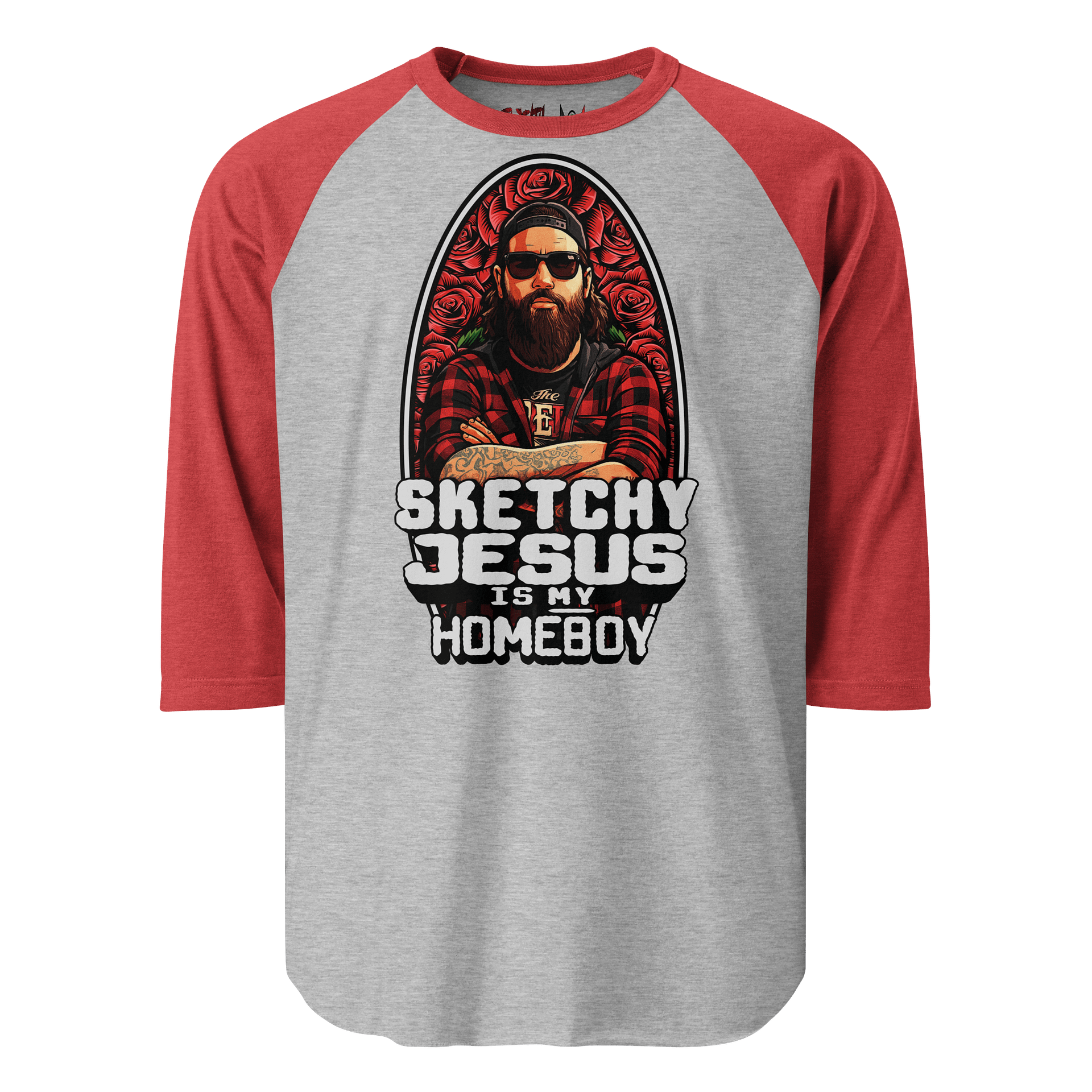 "Sketchy Jesus Is My Homeboy" Baseball Long Sleeve product image (11)