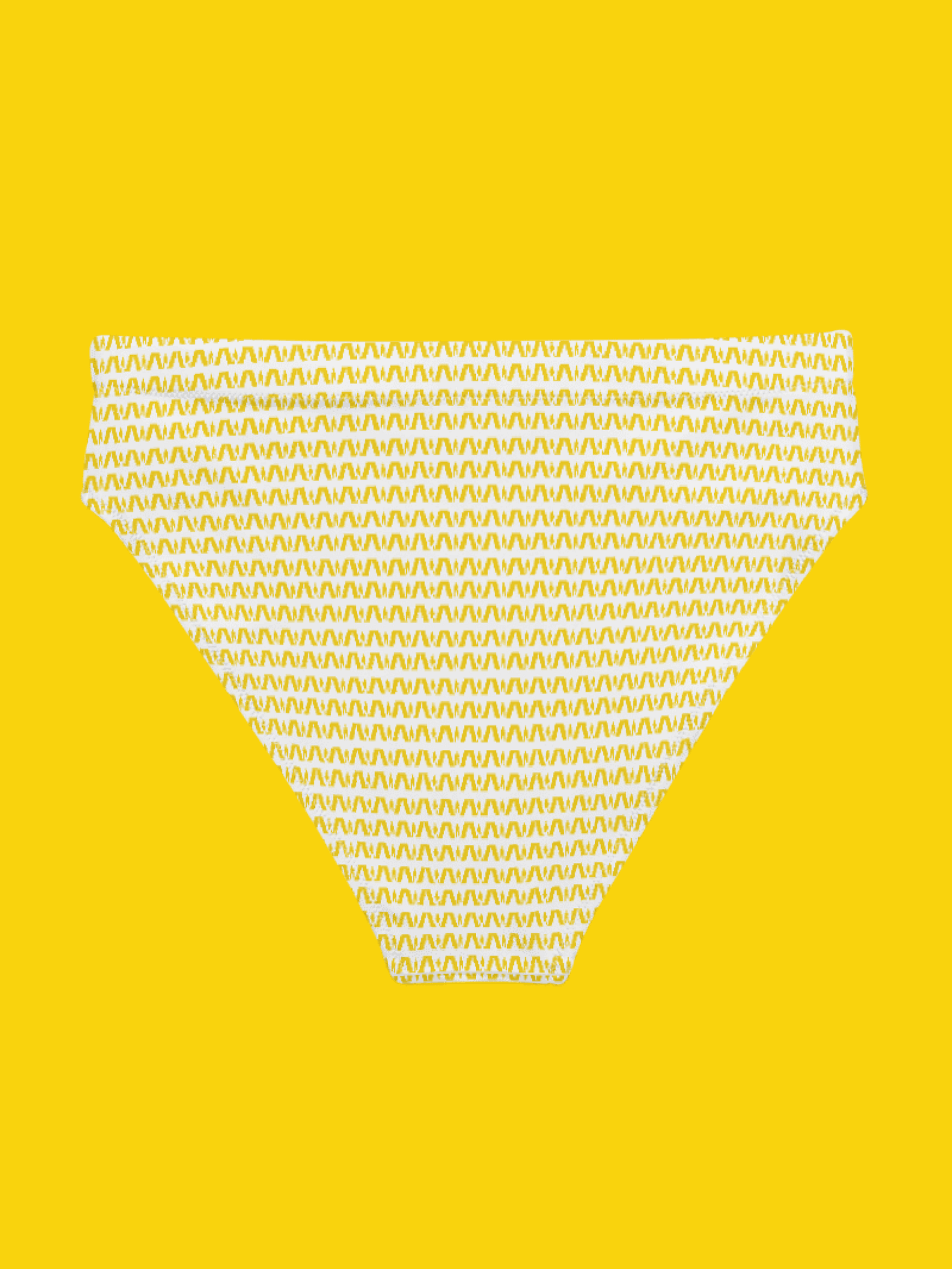 All-Over Print Recycled High Waisted Bikini Bottom, White | WIL Style product image (6)