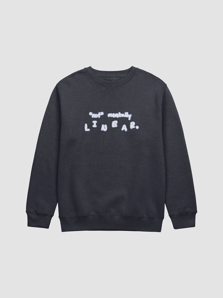 *not* mentally linear (lined design, #BDCAEF) printed crewneck product image (13)