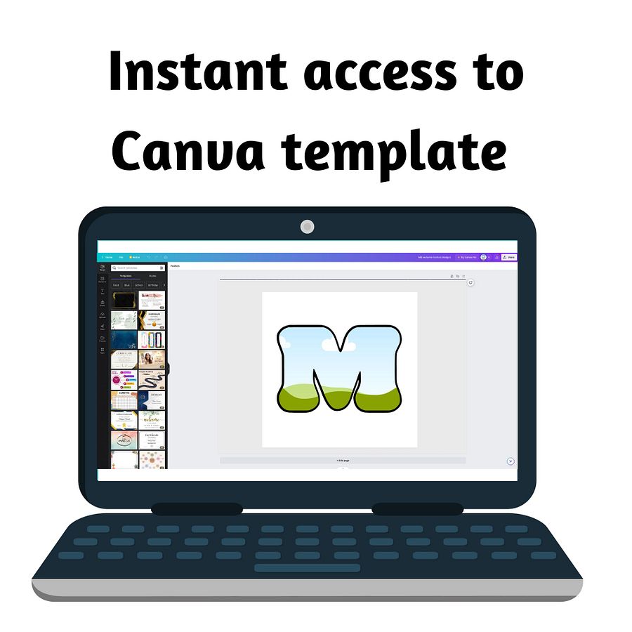 Fat and Fun Alphabet (A - Z) Single Frame Canva Templates product image (4)