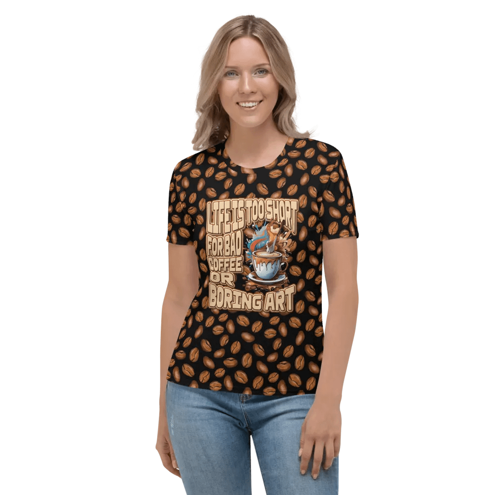 Life is too Short for Bad Coffee All Over Print T-shirt product image (2)