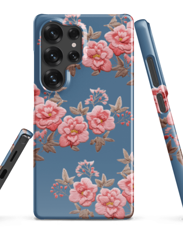 Blue Summer Garden Snap Case for Samsung® with Embroidery Effect - GESTICKTE ROSEN SCHUTZHÜLLE BLAU product image (7)