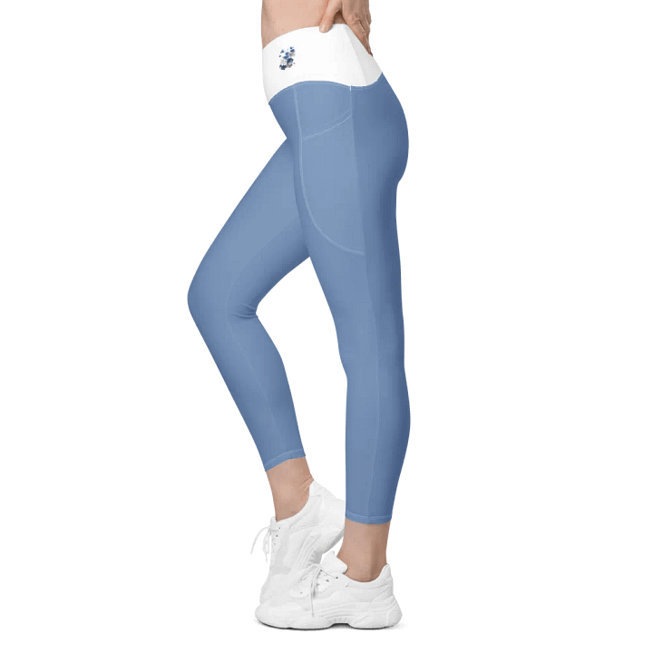 Women's High Waisted Leggings, Light Blue product image (2)