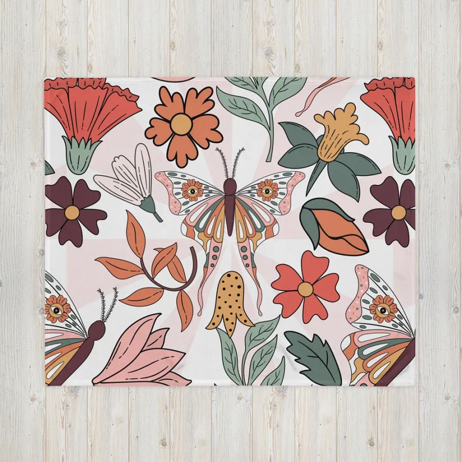 Fluttering Garden Throw Blanket product image (16)