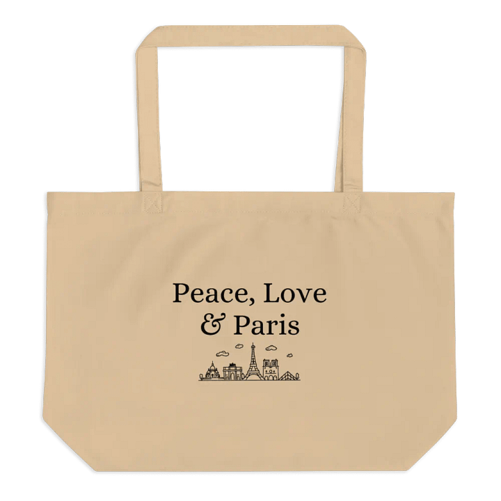 Peace, Love and Paris with Monuments Organic Tote Bag product image (2)