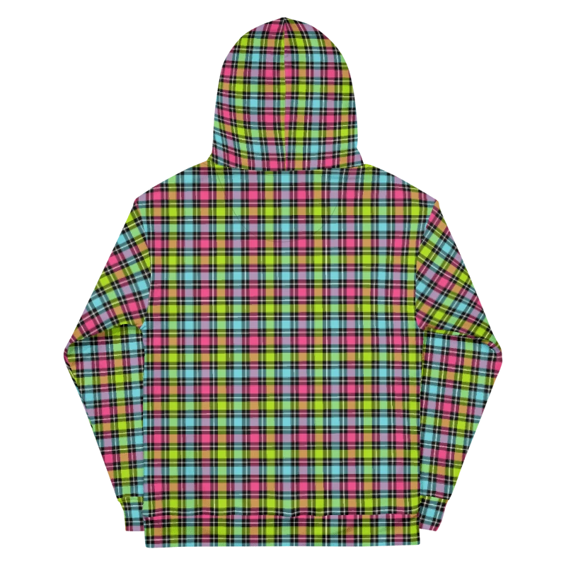 Neon Checkered Plaid Hoodie product image (7)