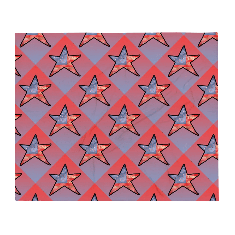 American Flag Star Pattern Throw Blanket product image (13)
