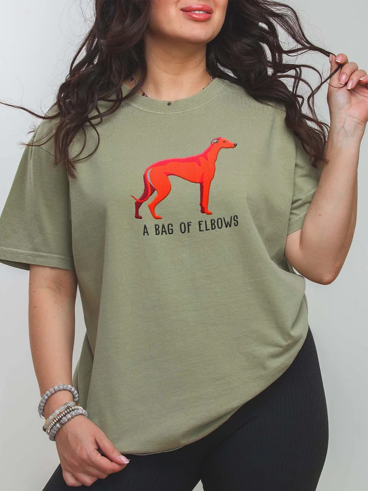 A Bag of Elbows T-Shirt(Embroidered) of a Greyhound(Red) product image (2)