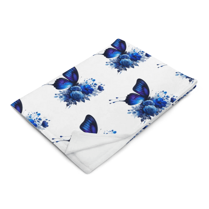 Blue Butterflies And Roses Blanket product image (2)