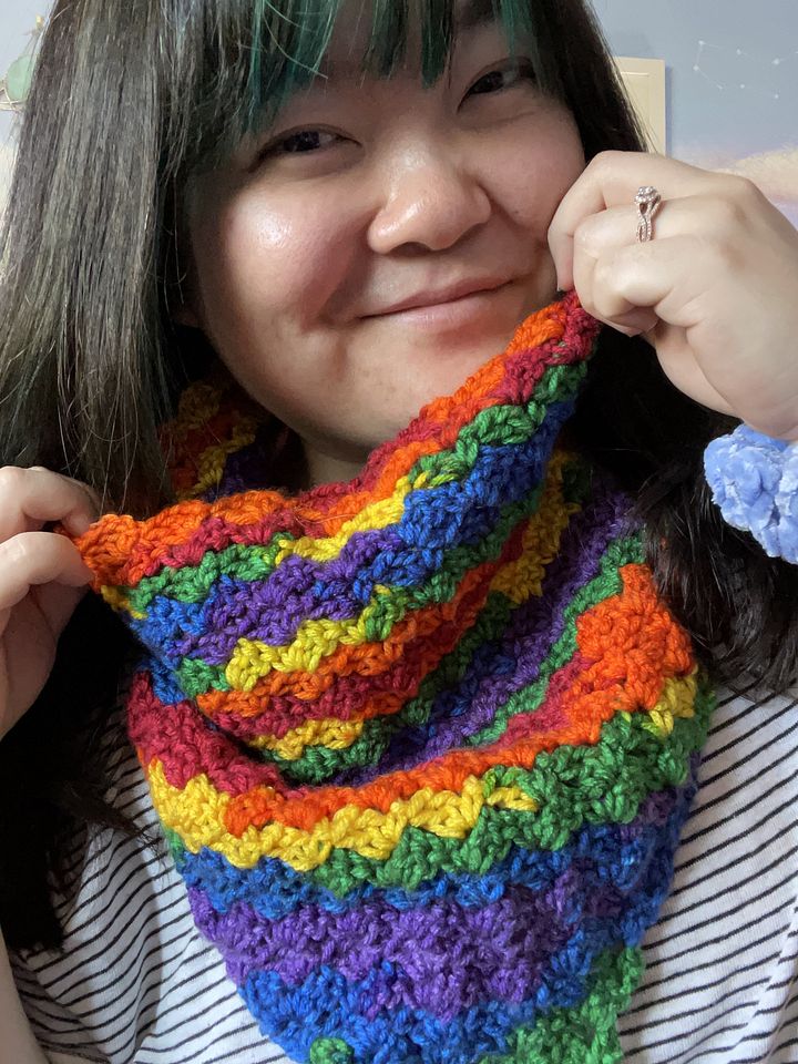 Giant Rainbow Crochet Bandana product image (1)