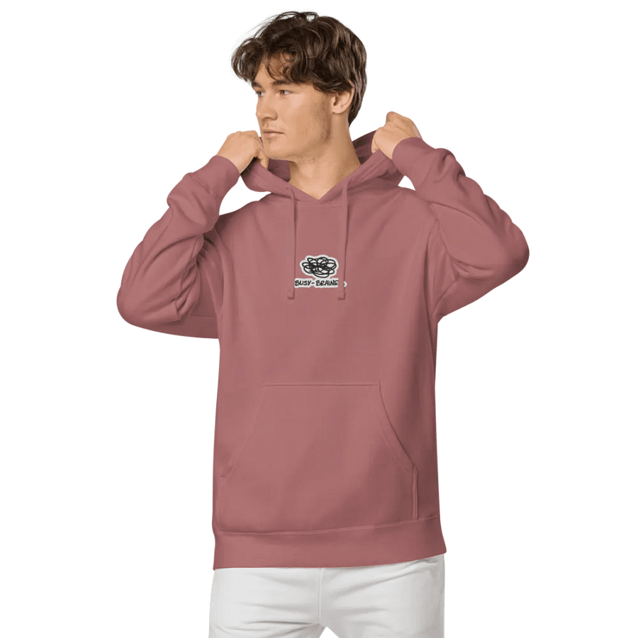 BUSY-BRAINED embroidered pigment hoodie (bubble design) product image (5)