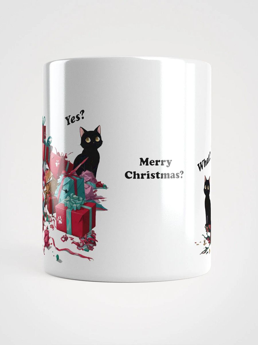 Black Cat Destroyed Christmas White Glossy Ceramic Mug product image (5)