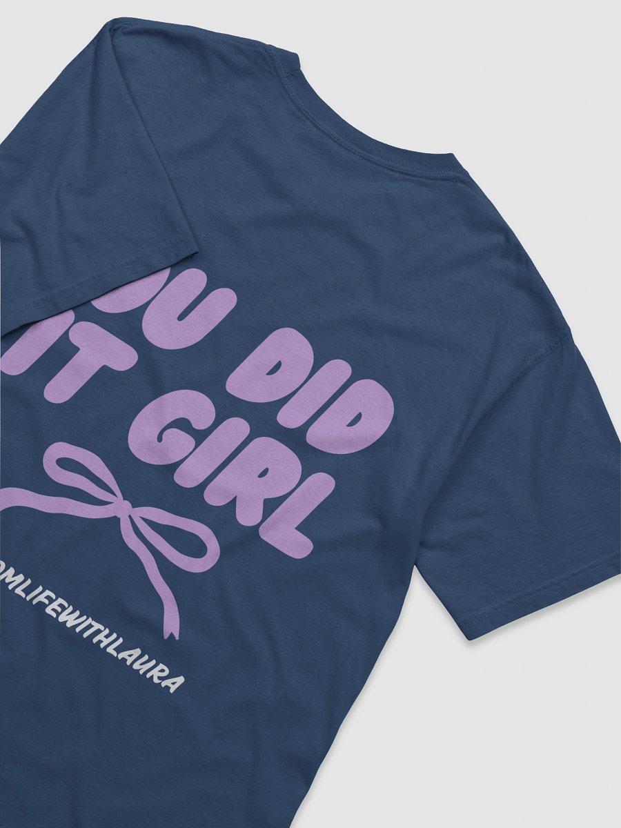 You Did it Girl Bow Comfort Colors Tee - Lilac/True Navy product image (4)