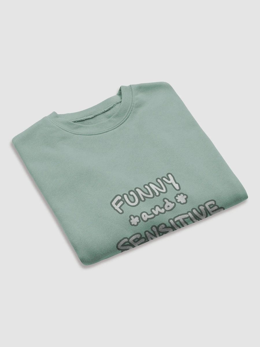 FUNNY *and* SENSITIVE (lined design, #66796E) women’s fleece crop sweatshirt product image (15)