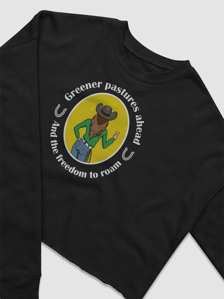 Greener Pastures Ahead - CROP sweatshirt, raw hem product image (2)