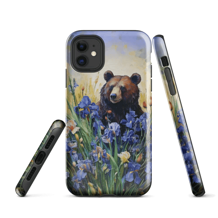 Bear with Irises Tough Case for iPhone product image (1)