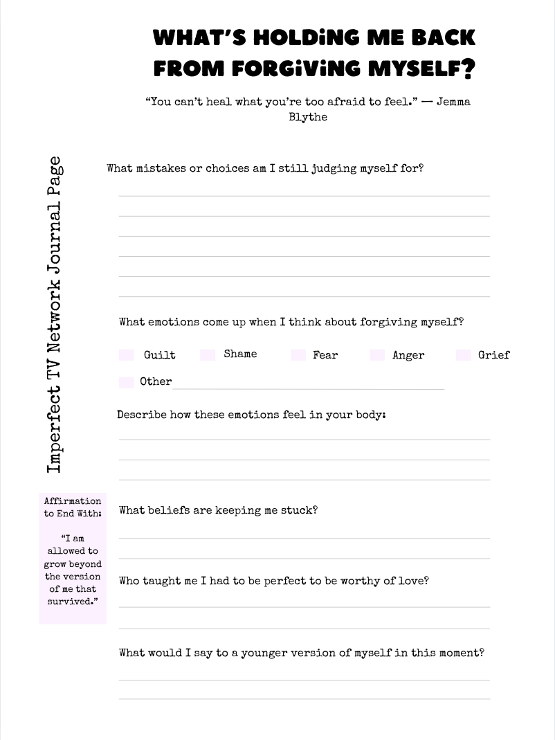 What's Holding Me Back From Forgiving Myself? Journaling Page product image (1)