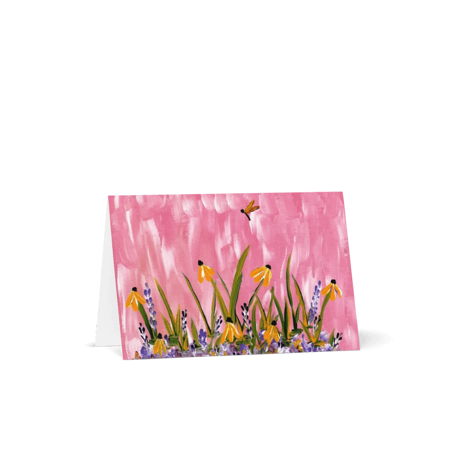 Pink Sky Orange Daisies - Greeting Card product image (1)