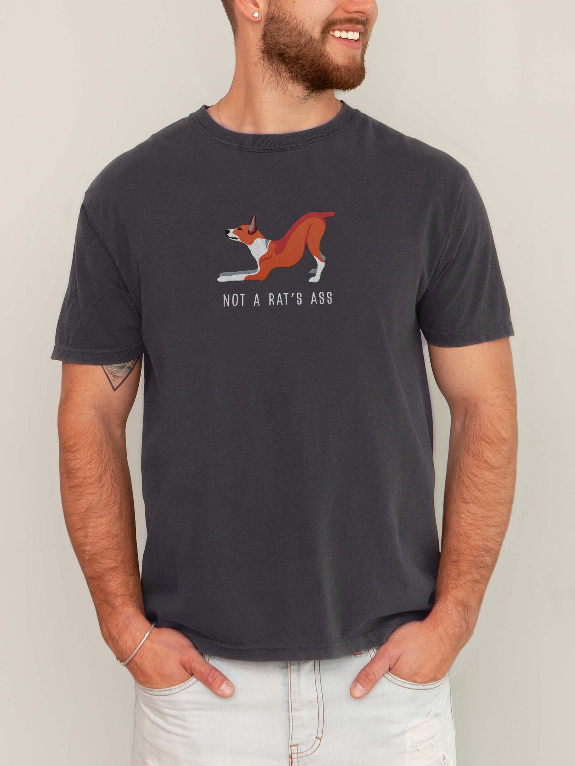 Not a Rat's Ass T-Shirt(Embroidered) of a Rat Terrier(Red & White) product image (2)
