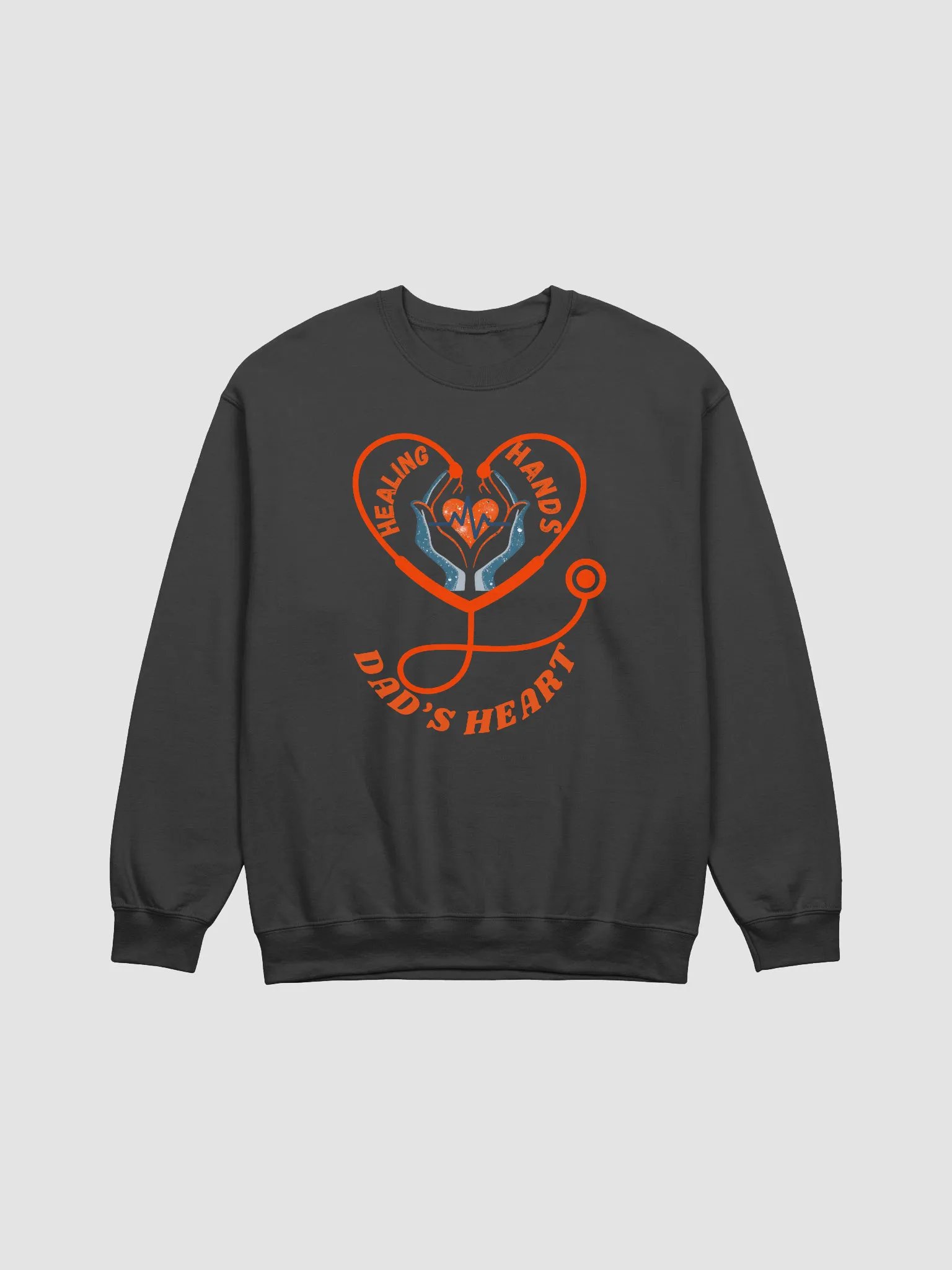 stethoscope, Healing Hands Dad's Heart Sweatshirt product image (8)