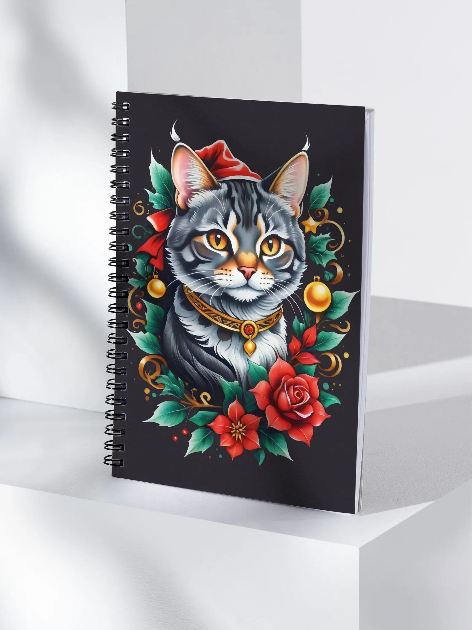 Christmas Kitty & Holiday Charm Spiral Notebook product image (4)