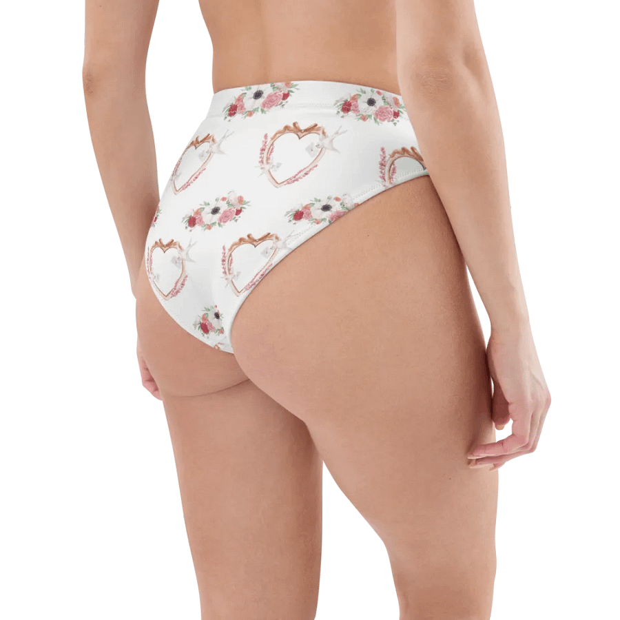Watercolour Floral Pattern High Waisted Bikini Bottom - V2 product image (3)