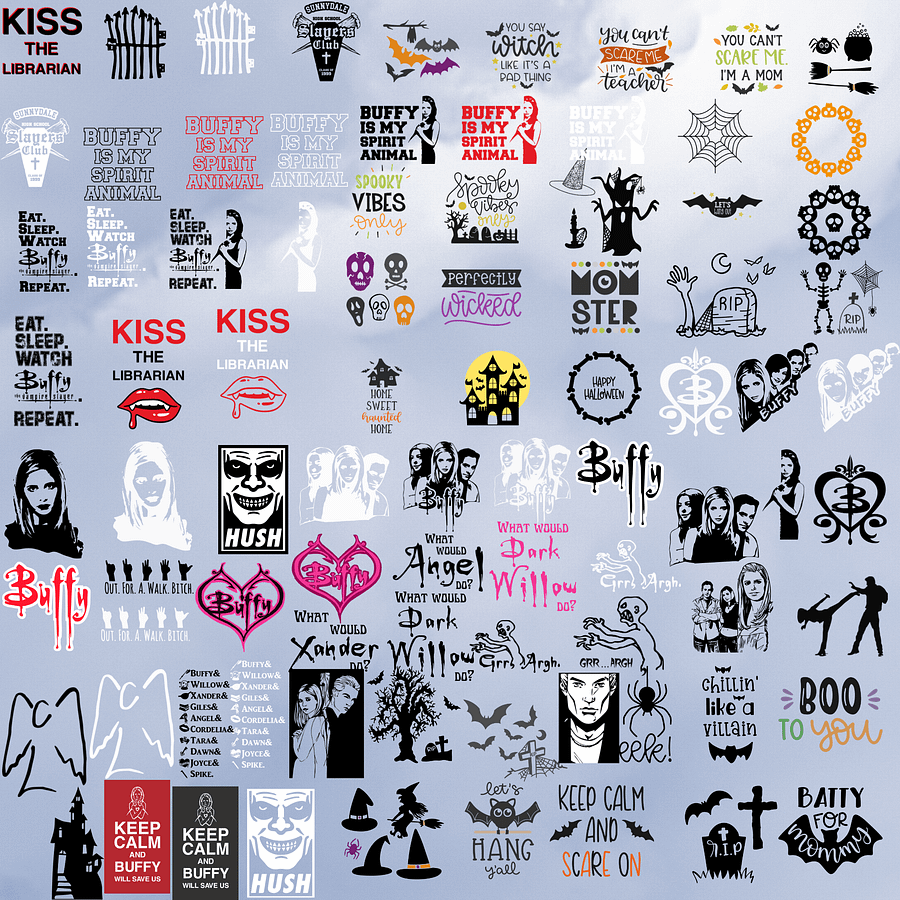 Buffy The Slayer Svg, 240 Png, Vampire Slayer, Buffy Silhouette, Buffy svg, T-shirt Svg, T-shirt Svg Bundle, Cut Files Cricut product image (2)