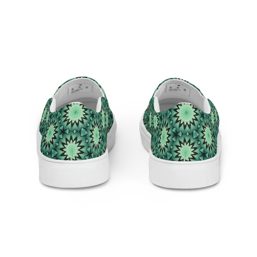 Kaleidoscopic Green Star Women's Slip-Ons product image (4)