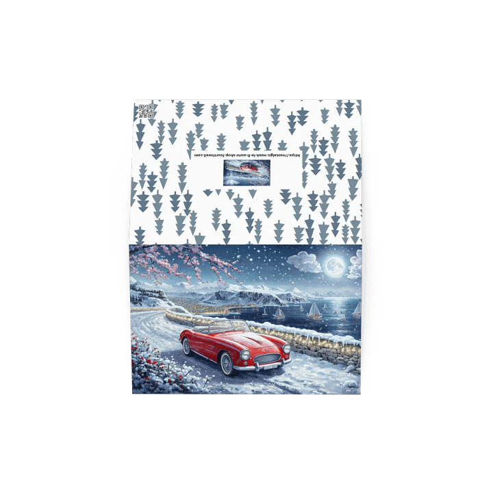 Vintage Car Snowy Christmas Wonderland Graphic Design Card product image (2)