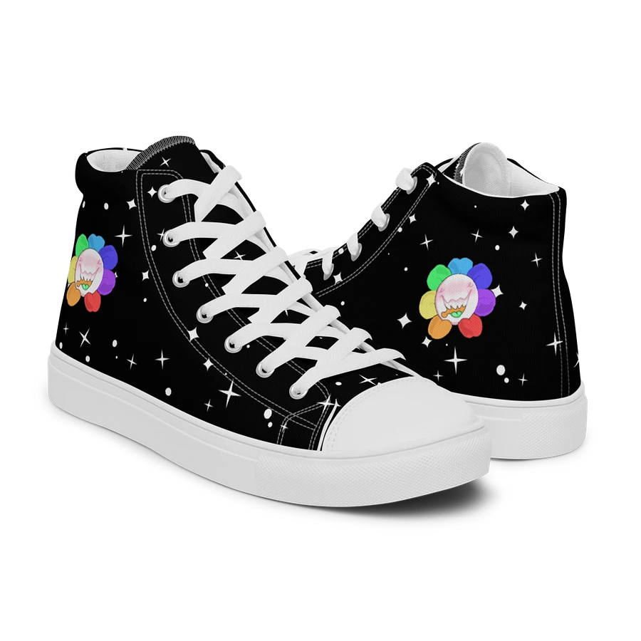 Black Starry and White Flower Sneakers product image (44)
