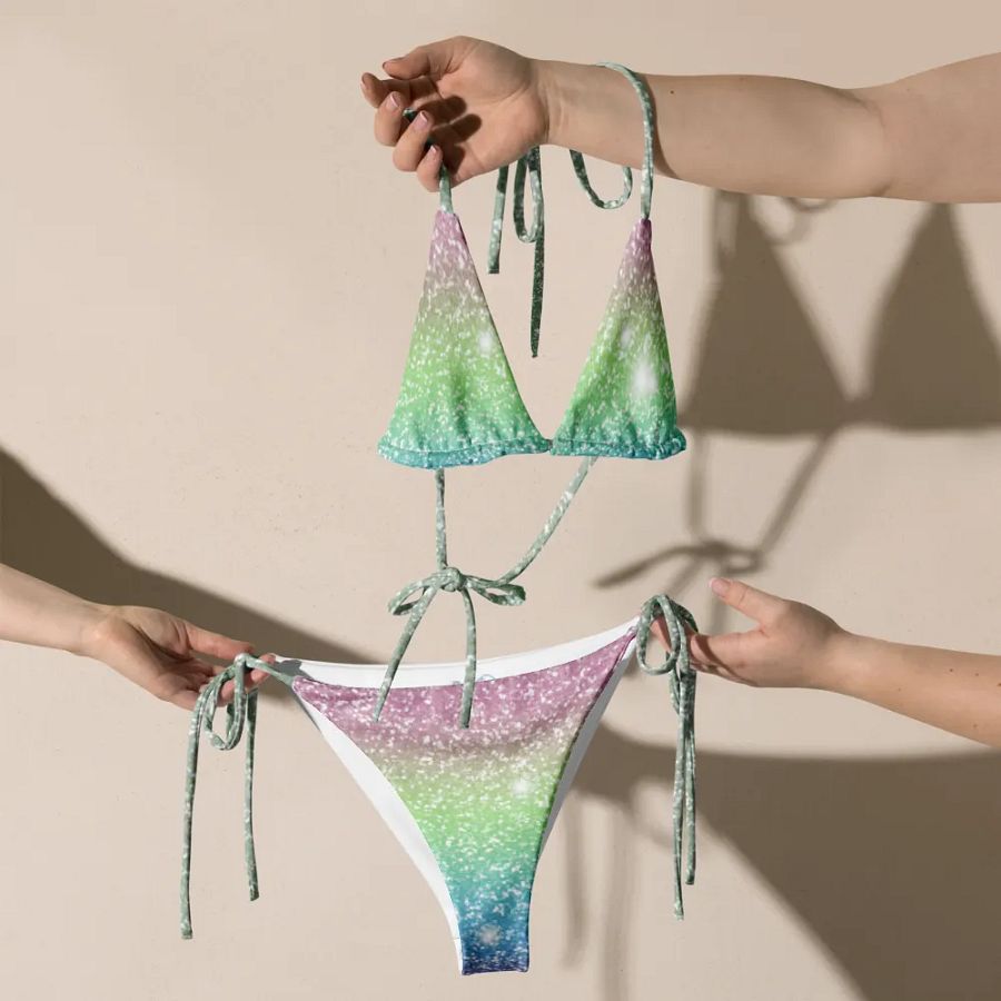Glitter Unicorn Texture Design String Bikini (9) product image (7)
