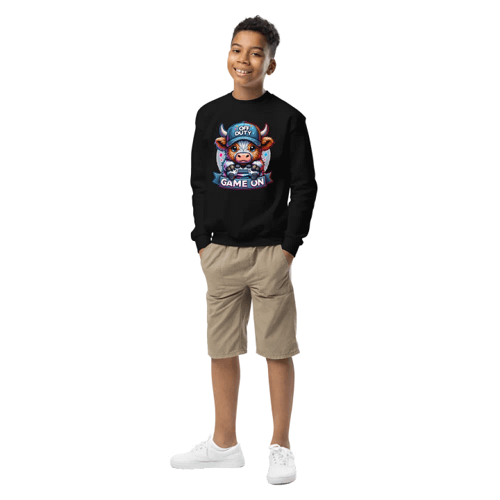 Highland Cow Game On Graphic Unisex Youth Sweatshirt product image (1)