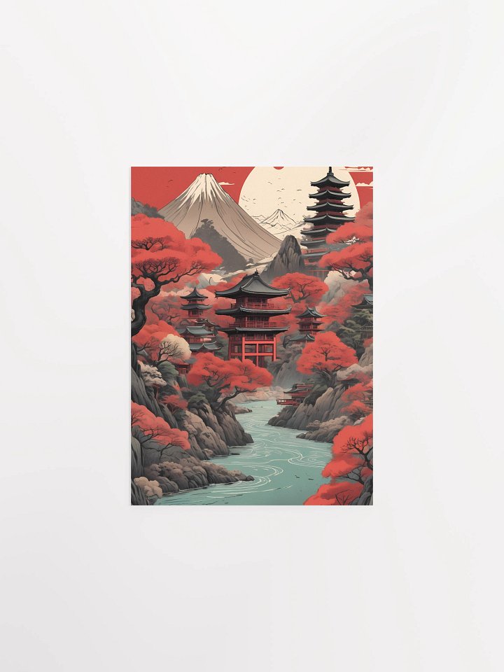 Serene Pagoda Landscape Poster product image (1)