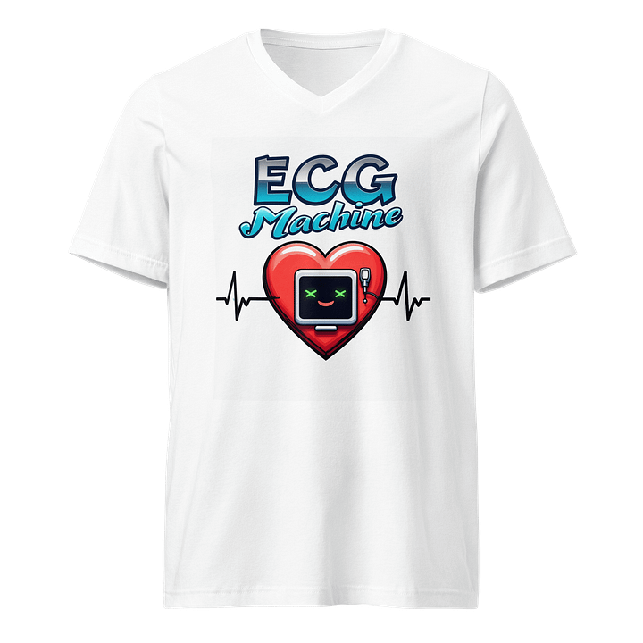 Smiling Heart ECG Machine V-Neck Tee product image (1)