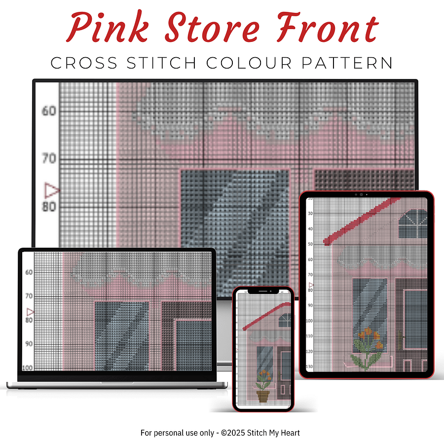 Pink Store Front Cross Stitch Pattern product image (3)